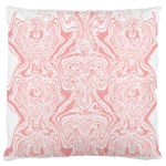 A Pink And White Abstract Design On A White Background Large Cushion Case (One Side) Front