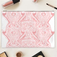 A Pink And White Abstract Design On A White Background Cosmetic Bag (xxl)