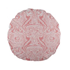 A Pink And White Abstract Design On A White Background Standard 15  Premium Round Cushions by catchydesignhill