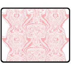 A Pink And White Abstract Design On A White Background Two Sides Fleece Blanket (medium)