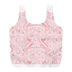 A Pink And White Abstract Design On A White Background Full Print Recycle Bag (l)