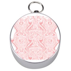 A Pink And White Abstract Design On A White Background Silver Compasses