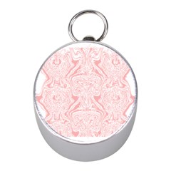 A Pink And White Abstract Design On A White Background Mini Silver Compasses by catchydesignhill