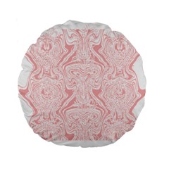 A Pink And White Abstract Design On A White Background Standard 15  Premium Flano Round Cushions by catchydesignhill