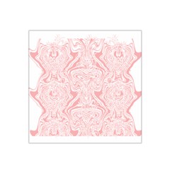 A Pink And White Abstract Design On A White Background Satin Bandana Scarf 22  X 22 