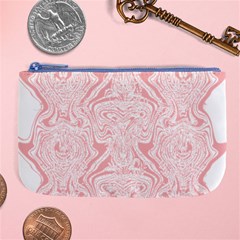 A Pink And White Abstract Design On A White Background Large Coin Purse