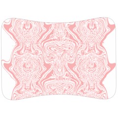 A Pink And White Abstract Design On A White Background Velour Seat Head Rest Cushion