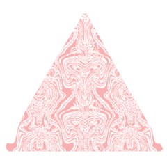 A Pink And White Abstract Design On A White Background Wooden Puzzle Triangle