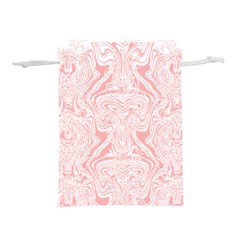 A Pink And White Abstract Design On A White Background Lightweight Drawstring Pouch (s)