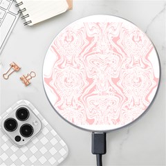 A Pink And White Abstract Design On A White Background Wireless Fast Charger(white) by catchydesignhill