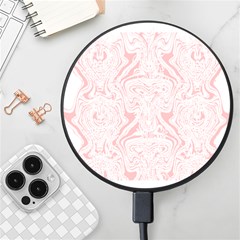 A Pink And White Abstract Design On A White Background Wireless Fast Charger(black) by catchydesignhill