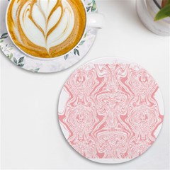 A Pink And White Abstract Design On A White Background Uv Print Round Tile Coaster