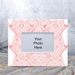 A Pink And White Abstract Design On A White Background White Tabletop Photo Frame 4 x6 