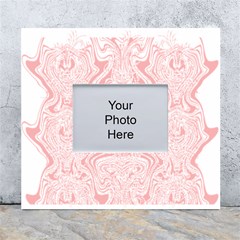 A Pink And White Abstract Design On A White Background White Wall Photo Frame 5  X 7 