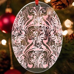 A Pink And White Abstract Design On A White Background Uv Print Acrylic Ornament Oval by catchydesignhill