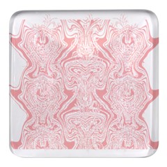 A Pink And White Abstract Design On A White Background Square Glass Fridge Magnet (4 Pack) by catchydesignhill