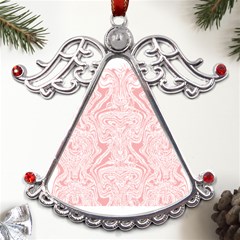 A Pink And White Abstract Design On A White Background Metal Angel With Crystal Ornament by catchydesignhill