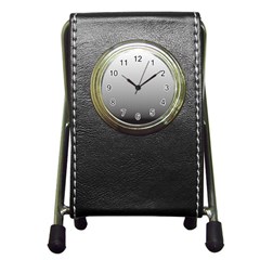 A Black And White Photo Of A Wall Pen Holder Desk Clock