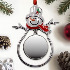 A Black And White Photo Of A Wall Metal Snowman Ornament