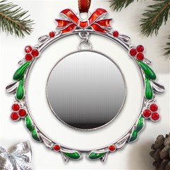 A Black And White Photo Of A Wall Metal X mas Wreath Ribbon Ornament by catchydesignhill