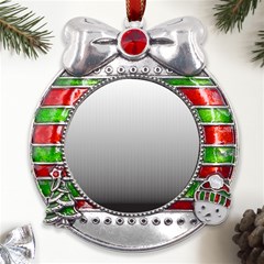 A Black And White Photo Of A Wall Metal X mas Ribbon With Red Crystal Round Ornament