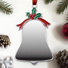 A Black And White Photo Of A Wall Metal Holly Leaf Bell Ornament