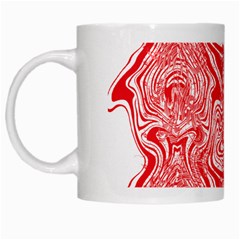 A Red And White Image Of A Pattern On A White Background White Mug