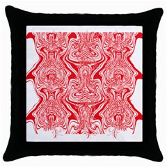 A Red And White Image Of A Pattern On A White Background Throw Pillow Case (black)