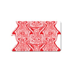 A Red And White Image Of A Pattern On A White Background Magnet (name Card)