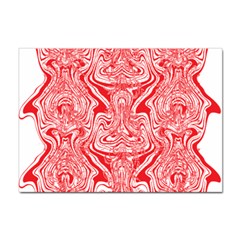 A Red And White Image Of A Pattern On A White Background Sticker A4 (10 Pack)