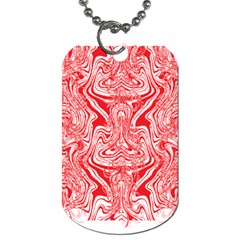 A Red And White Image Of A Pattern On A White Background Dog Tag (two Sides)