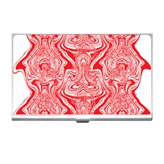 A Red And White Image Of A Pattern On A White Background Business Card Holder