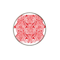 A Red And White Image Of A Pattern On A White Background Hat Clip Ball Marker