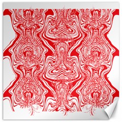 A Red And White Image Of A Pattern On A White Background Canvas 20  X 20 