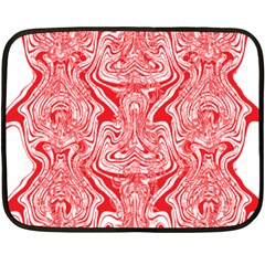 A Red And White Image Of A Pattern On A White Background Fleece Blanket (mini)