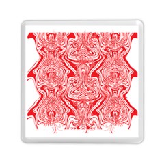 A Red And White Image Of A Pattern On A White Background Memory Card Reader (square)