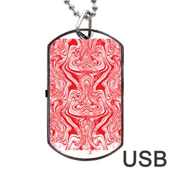 A Red And White Image Of A Pattern On A White Background Dog Tag Usb Flash (one Side)