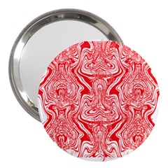 A Red And White Image Of A Pattern On A White Background 3  Handbag Mirrors