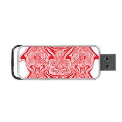 A Red And White Image Of A Pattern On A White Background Portable Usb Flash (one Side)