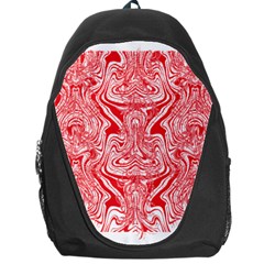 A Red And White Image Of A Pattern On A White Background Backpack Bag