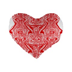 A Red And White Image Of A Pattern On A White Background Standard 16  Premium Heart Shape Cushions by catchydesignhill