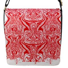 A Red And White Image Of A Pattern On A White Background Flap Closure Messenger Bag (s)