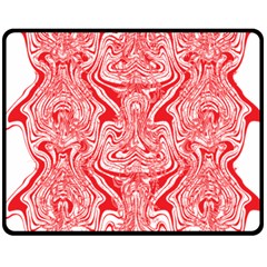 A Red And White Image Of A Pattern On A White Background Two Sides Fleece Blanket (medium)