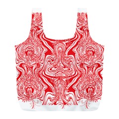 A Red And White Image Of A Pattern On A White Background Full Print Recycle Bag (l)