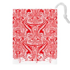 A Red And White Image Of A Pattern On A White Background Drawstring Pouch (5xl)