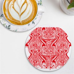 A Red And White Image Of A Pattern On A White Background Uv Print Round Tile Coaster