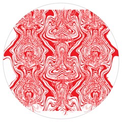 A Red And White Image Of A Pattern On A White Background Round Trivet