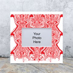 A Red And White Image Of A Pattern On A White Background White Box Photo Frame 4  X 6  by catchydesignhill