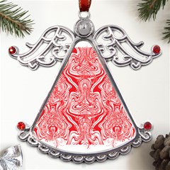 A Red And White Image Of A Pattern On A White Background Metal Angel With Crystal Ornament by catchydesignhill