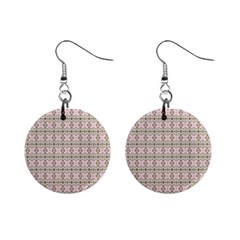 A Pink And Brown Pattern On A White Background Mini Button Earrings